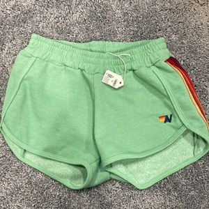 aviator nation green velvet shorts